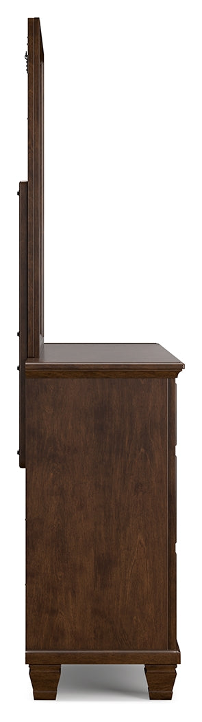 Danabrin Brown California King Panel Bed with Mirrored Dresser from Ashley - DMV Furniture