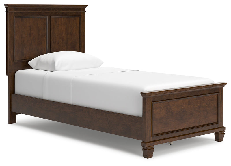 Danabrin Brown Twin Panel Bed with Mirrored Dresser from Ashley - DMV Furniture