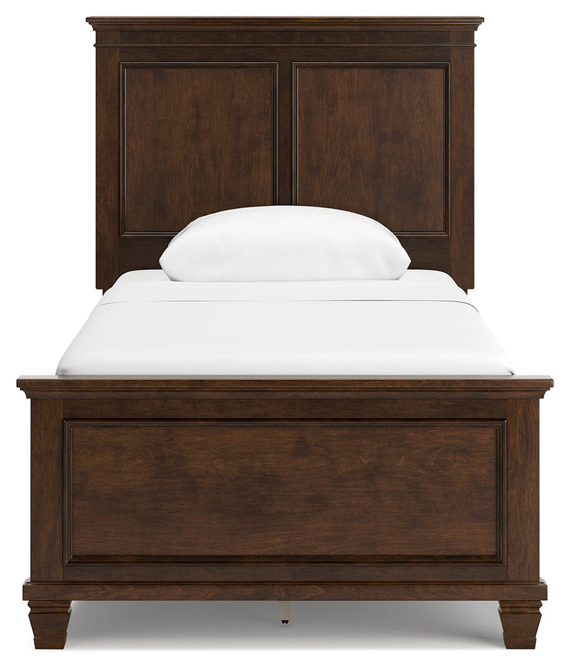 Danabrin Brown Twin Panel Bed with Mirrored Dresser from Ashley - DMV Furniture