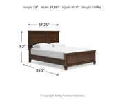 Danabrin Brown Queen Panel Bed with Mirrored Dresser from Ashley - DMV Furniture