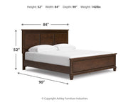 Danabrin Brown California King Panel Bed with Mirrored Dresser from Ashley - DMV Furniture