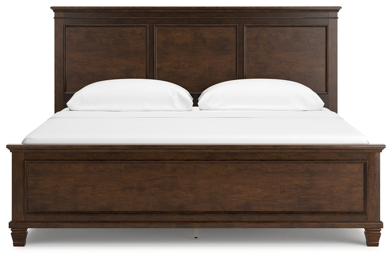 Danabrin Brown California King Panel Bed with Mirrored Dresser from Ashley - DMV Furniture