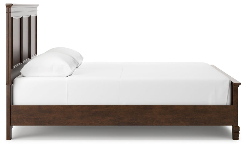Danabrin Brown California King Panel Bed with Mirrored Dresser from Ashley - DMV Furniture