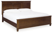 Danabr Brown King Panel Bed with Mirrored Dresser from Ashley - DMV Furniture