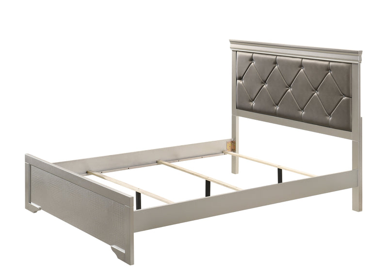 Amalia Silver Twin Panel Bed - DMV Furniture