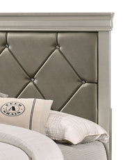 Amalia Silver Twin Panel Bed - DMV Furniture