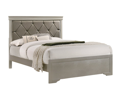 Amalia Silver Queen Panel Bed - DMV Furniture