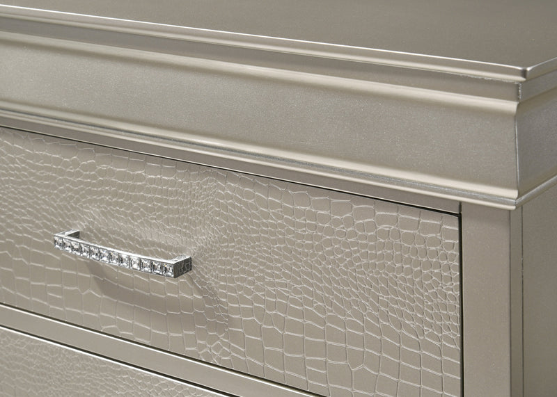 Amalia Silver Upholstered Panel Bedroom Set - DMV Furniture