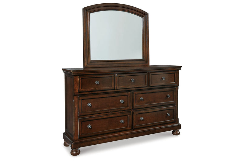 Porter Rustic Brown Dresser and Mirror -  Ashley - DMV Furniture