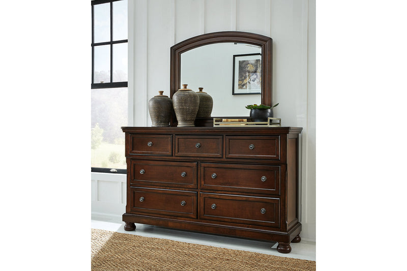 Porter Rustic Brown Dresser and Mirror -  Ashley - DMV Furniture