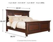 Porter Rustic Brown King Panel Bed with Mirrored Dresser and Chest from Ashley - DMV Furniture