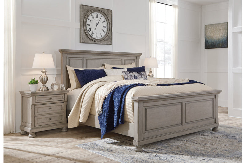 Lettner Light Gray California King Panel Bed -  Ashley - DMV Furniture