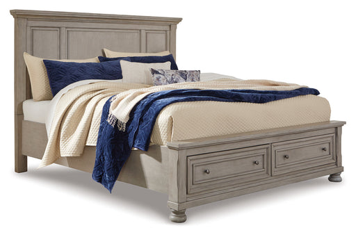 Lettner Light Gray California King Panel Storage bed from Ashley - DMV Furniture