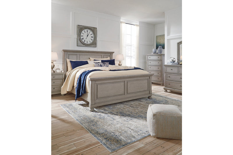 Lettner Light Gray California King Panel Bed -  Ashley - DMV Furniture