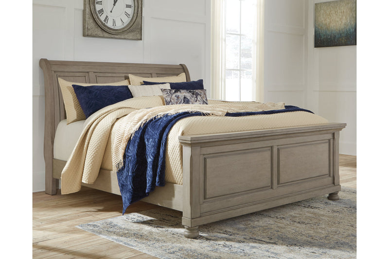 Lettner Light Gray California King Sleigh Bed -  Ashley - DMV Furniture