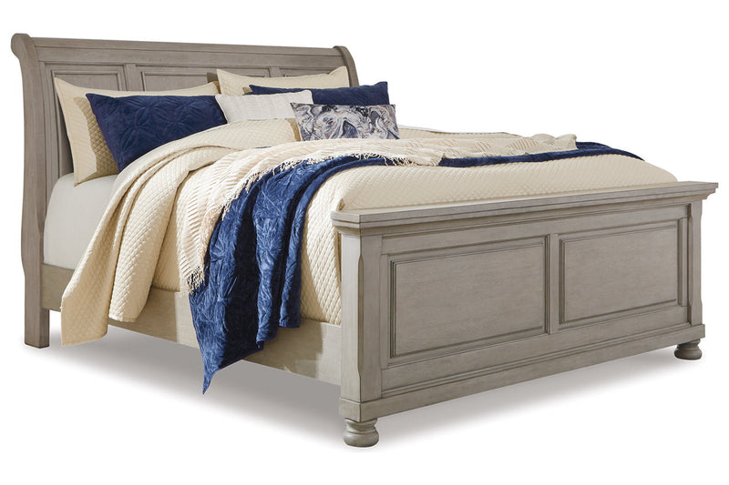 Lettner Light Gray California King Sleigh Bed -  Ashley - DMV Furniture