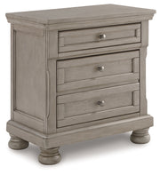 Lettner Light Gray Queen Panel Bed with Mirrored Dresser and 2 Nightstands from Ashley - DMV Furniture