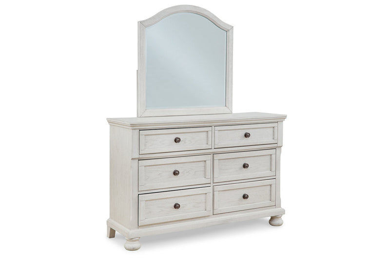 Robbinsdale Antique White Dresser and Mirror -  Ashley - DMV Furniture