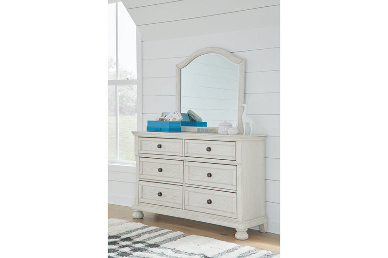 Robbinsdale Antique White Dresser and Mirror -  Ashley - DMV Furniture