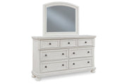 Robbinsdale Antique White Dresser and Mirror -  Ashley - DMV Furniture