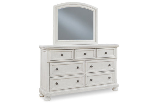 Robbinsdale Antique White Dresser and Mirror -  Ashley - DMV Furniture