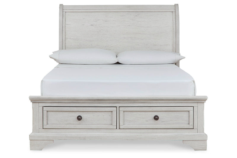 Robbinsdale Antique White Full Sleigh Storage Bed