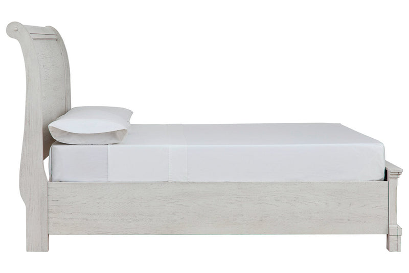 Robbinsdale Antique White Full Sleigh Storage Bed from Ashley - DMV Furniture