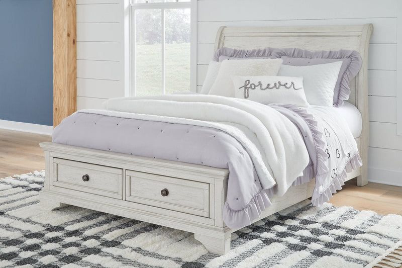 Robbinsdale Antique White Sleigh Storage Bedroom Set from Ashley - DMV Furniture