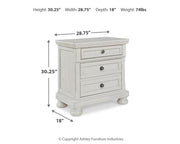Robbinsdale Antique White Full Storage Bed and Nightstand from Ashley - DMV Furniture