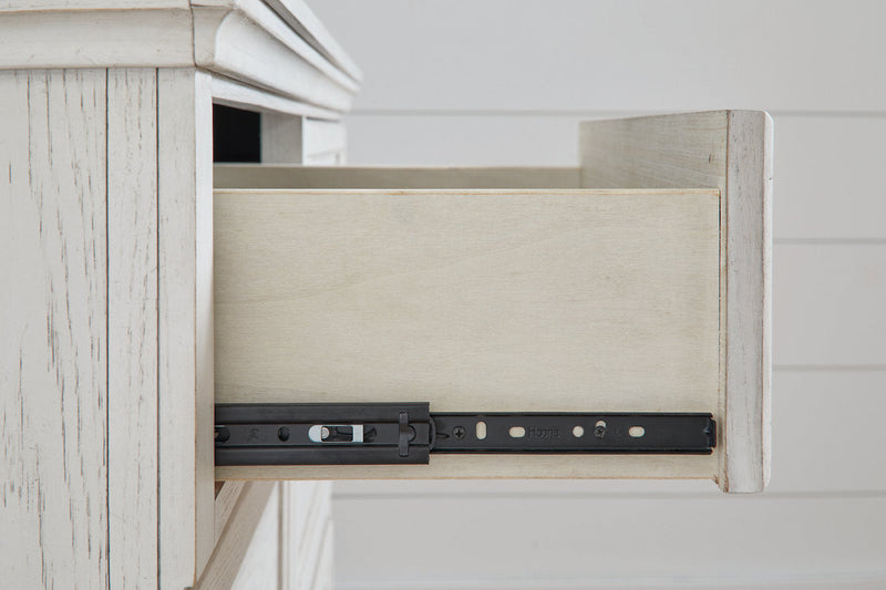 Robbinsdale Antique White Dresser and Mirror -  Ashley - DMV Furniture