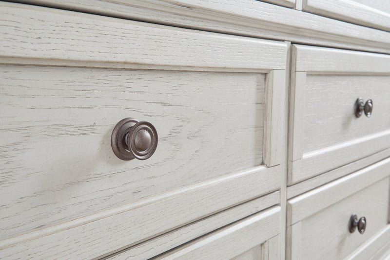 Robbinsdale Antique White Dresser and Mirror -  Ashley - DMV Furniture