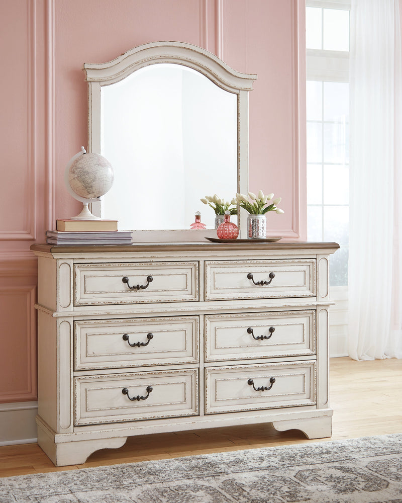 Realyn Two-tone Full Panel Bed, Dresser and Mirror from Ashley - DMV Furniture