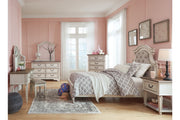 Realyn Chipped White Twin Panel Bed from Ashley - DMV Furniture