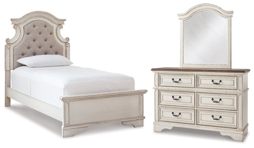 Realyn Two-tone Twin Bed, Dresser and Mirror from Ashley - DMV Furniture