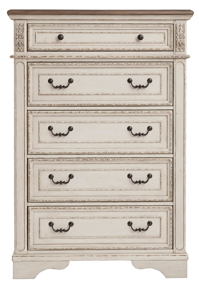 Realyn Chipped White Upholstered Panel Bedroom Set from Ashley - DMV Furniture