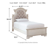 Realyn Two-tone Twin Upholstered Panel Bed and Nightstand from Ashley - DMV Furniture