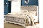 Realyn Chipped White California King Sleigh Bed from Ashley - DMV Furniture