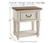 Realyn Two-tone Twin Upholstered Panel Bed and Nightstand from Ashley - DMV Furniture