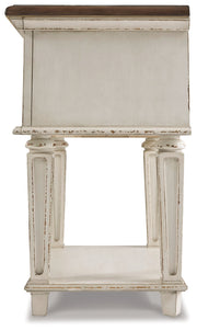 Realyn Two-tone Twin Upholstered Panel Bed and Nightstand from Ashley - DMV Furniture
