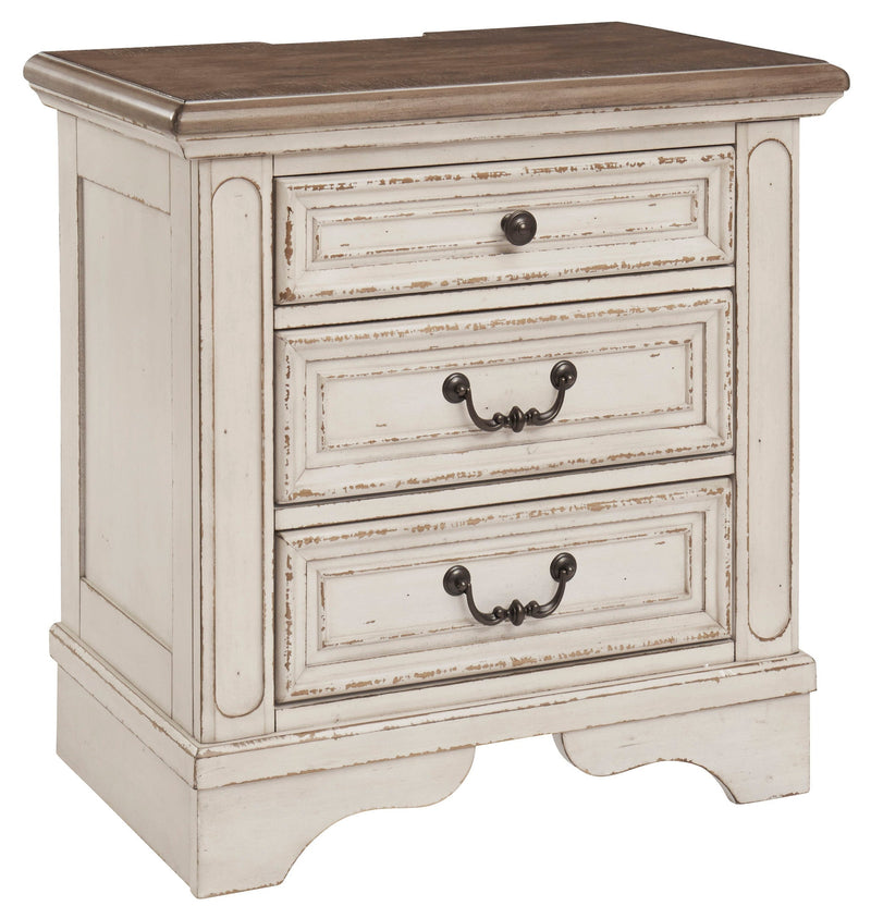 Realyn Chipped White Footboard Storage Platform Bedroom Set from Ashley - DMV Furniture