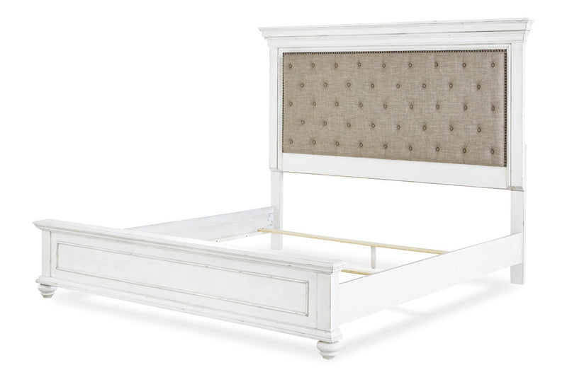 Kanwyn Whitewash California King Panel Bed from Ashley - DMV Furniture