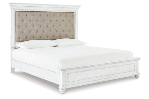 Kanwyn Whitewash California King Panel Bed from Ashley - DMV Furniture