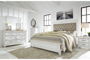 Kanwyn Whitewash California King Panel Bed from Ashley - DMV Furniture