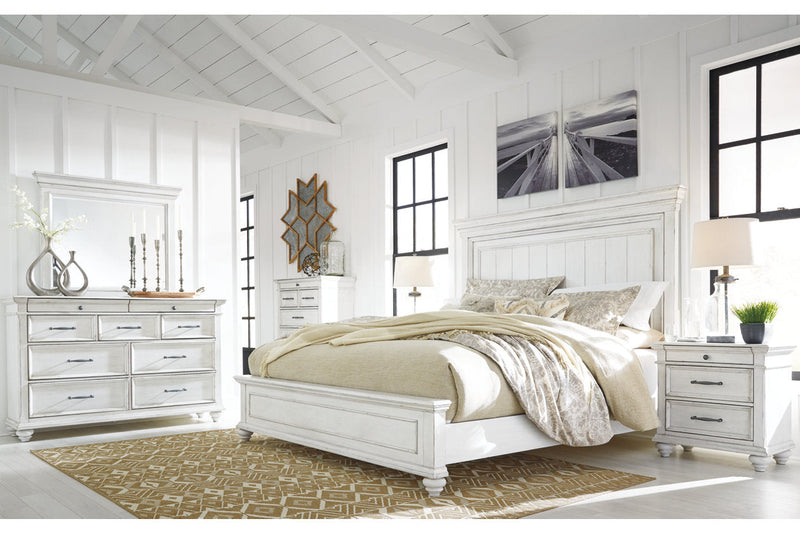 Kanwyn Whitewash California King Panel Bed -  Ashley - DMV Furniture