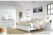 Kanwyn Whitewash California King Panel Bed -  Ashley - DMV Furniture