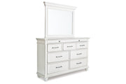 Kanwyn Whitewash Dresser and Mirror -  Ashley - DMV Furniture