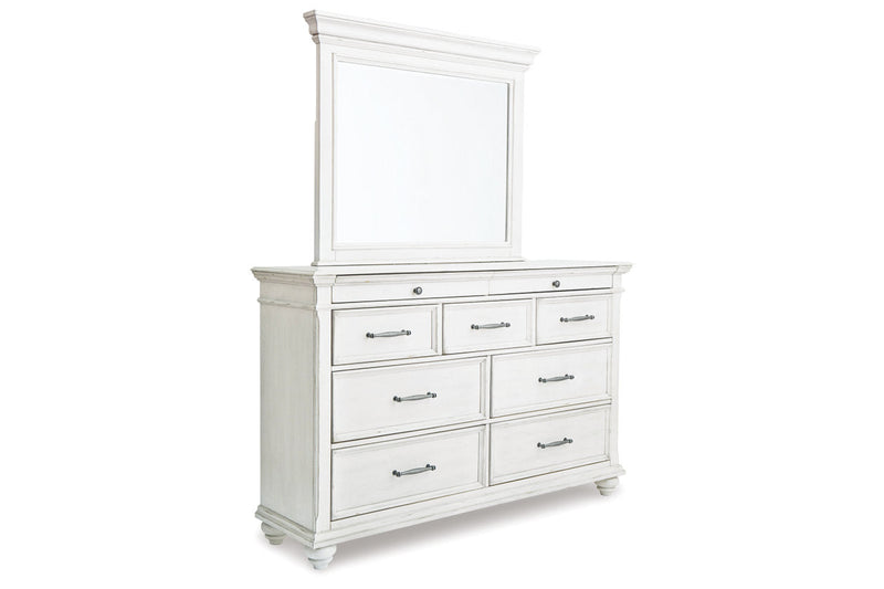Kanwyn Whitewash Dresser and Mirror -  Ashley - DMV Furniture