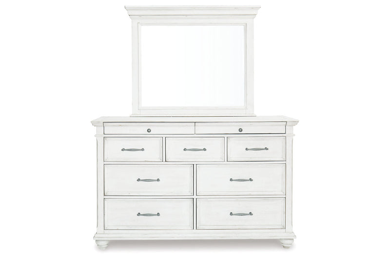 Kanwyn Whitewash Dresser and Mirror -  Ashley - DMV Furniture