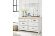Kanwyn Whitewash Dresser and Mirror -  Ashley - DMV Furniture