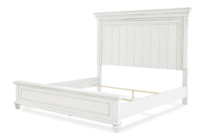 Kanwyn Whitewash California King Panel Bed -  Ashley - DMV Furniture